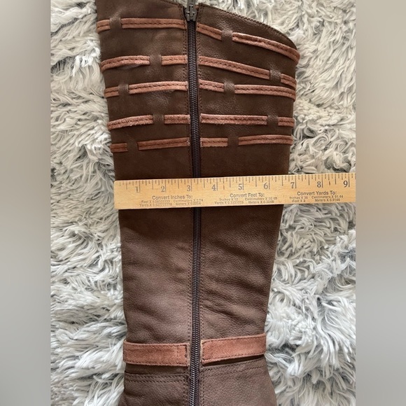 Napoleoni Made in Italy Tall Wedge Heel Brown Suede Winter Boots Size 39 USA 9 - Picture 15 of 16